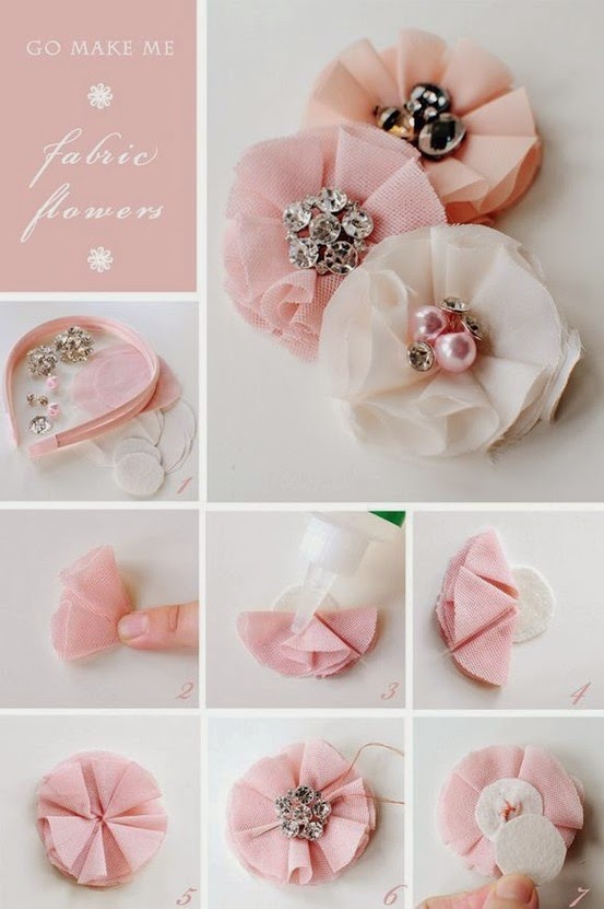 FabricLovers Blog: Almost No-Sew Fabric Flowers Tutorials