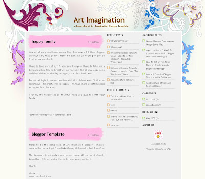 Theme Art Imagination Blogger Templates