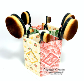 Nigezza Creates with Stampin' Up! & Mosaic Mood DSP a Hexagonal Origami Desk Tidy