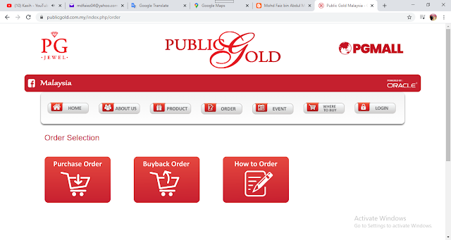 Interface Website Public Gold