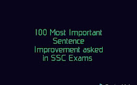 Sentence improvement SSC, Sentence improvement asked in SSC Exams 