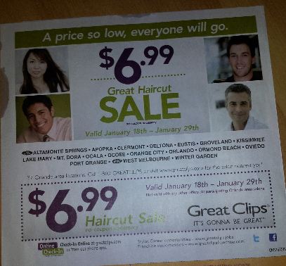 Hair Cuts Coupons on Orlando Daily Deals  Great Clips  6 99 Hair Cuts In Central Florida
