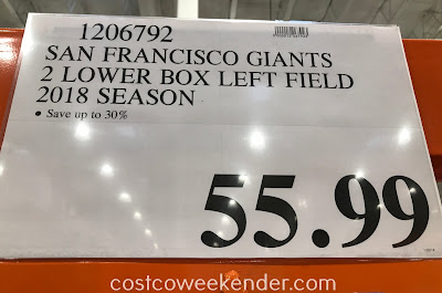 Deal for 2 lower box left field San Francisco Giants tickets for $59.99 at Costco