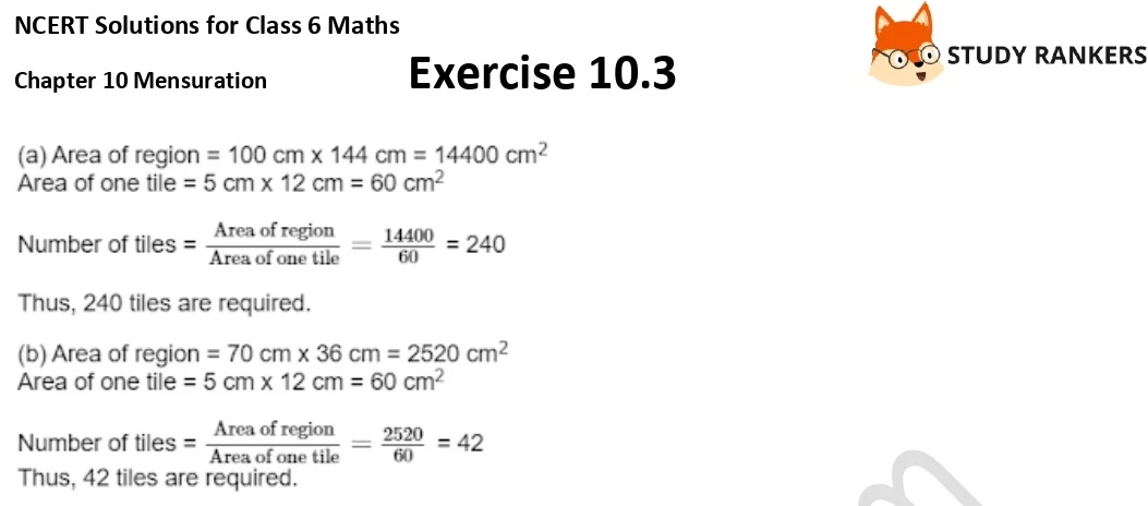 NCERT Solutions for Class 6 Maths Chapter 10 Mensuration Exercise 10.3 Part 5