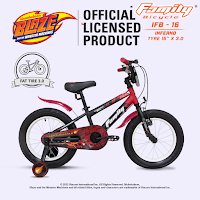 Sepeda BMX Anak Family Inferno Blaze and the Monster Machine 16 Inci x 3,0 Inci 4-7 Tahun Hi-Ten Steel Kids Bike