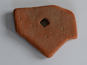 Dog Paw Print on Medieval Clay Roof Tile Found Mudlarking on the Thames (medieval roof tile for blog)