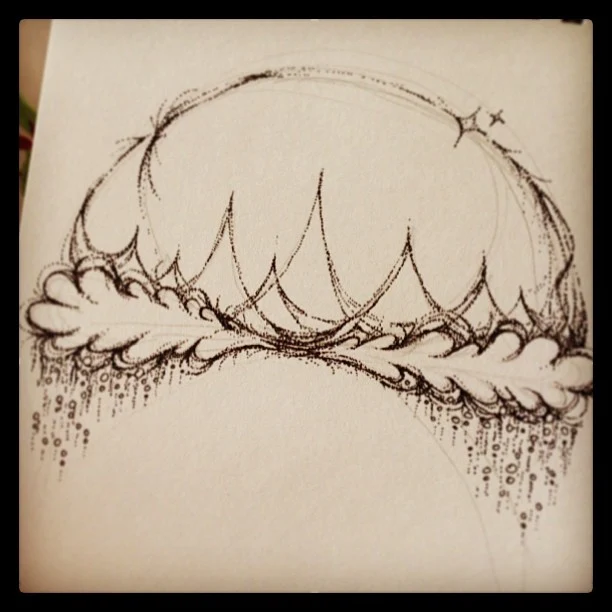 点々、キラキラしたものが好き。白黒の2値が好き。そこから点描をやってみようと。点描に合う絵柄を模索中。