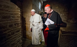 pope francis in Necropolis under st peters basilica