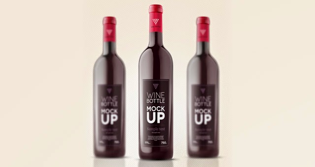 Wine Bottle Mockup Template 