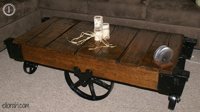 Refinished Railroad Cart Coffee Table