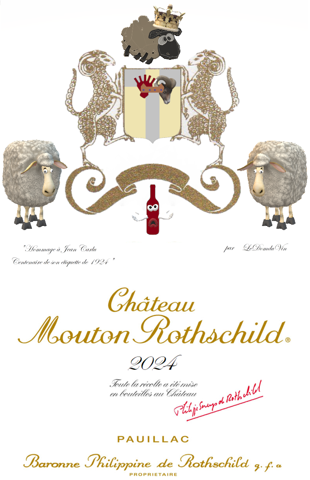 LeDomduVin: LeDomduVin: Wine Bottle Weight, Shape, Glass and Label Design  Changes Over Time (Part 2): Chateau Mouton Rothschild