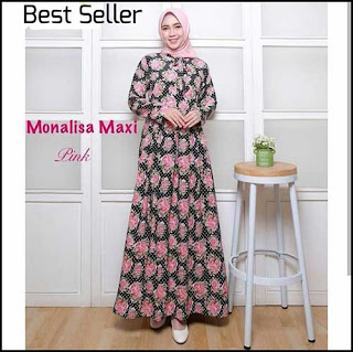 Gamis Cantik Monalisa Maxi Warna Pink