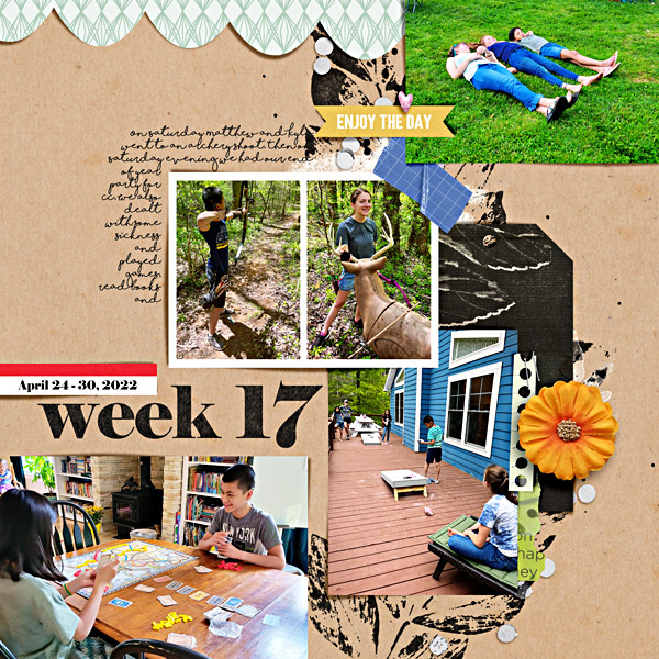 Week 17 {left} Digital Scrapbook Page by Scrapping with Liz