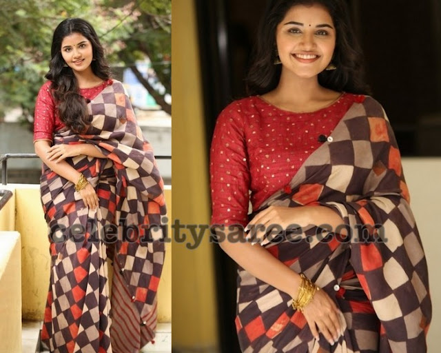 Anupama Parameswaran Printed Saree