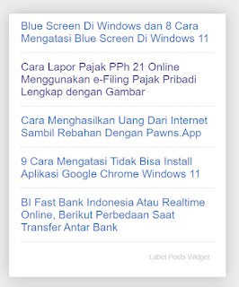 Cara Membuat Widget Artikel Terbaru Yang Ringan Dan SEO Friendly