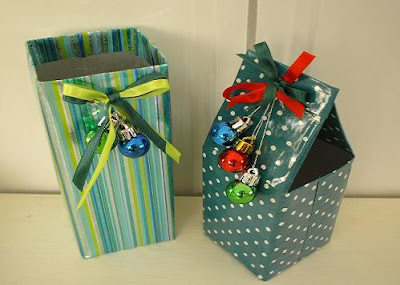 Lembrancinhas de natal com reciclagem de caixa de leite