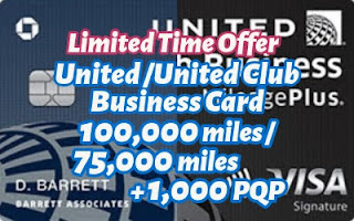 United/United Club Business 100,000マイル / 75,000マイル + 1,000 PQP