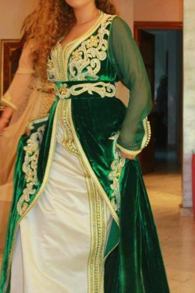 Caftan Vert 2015 - Robe Marocaine pas Cher - Caftan 