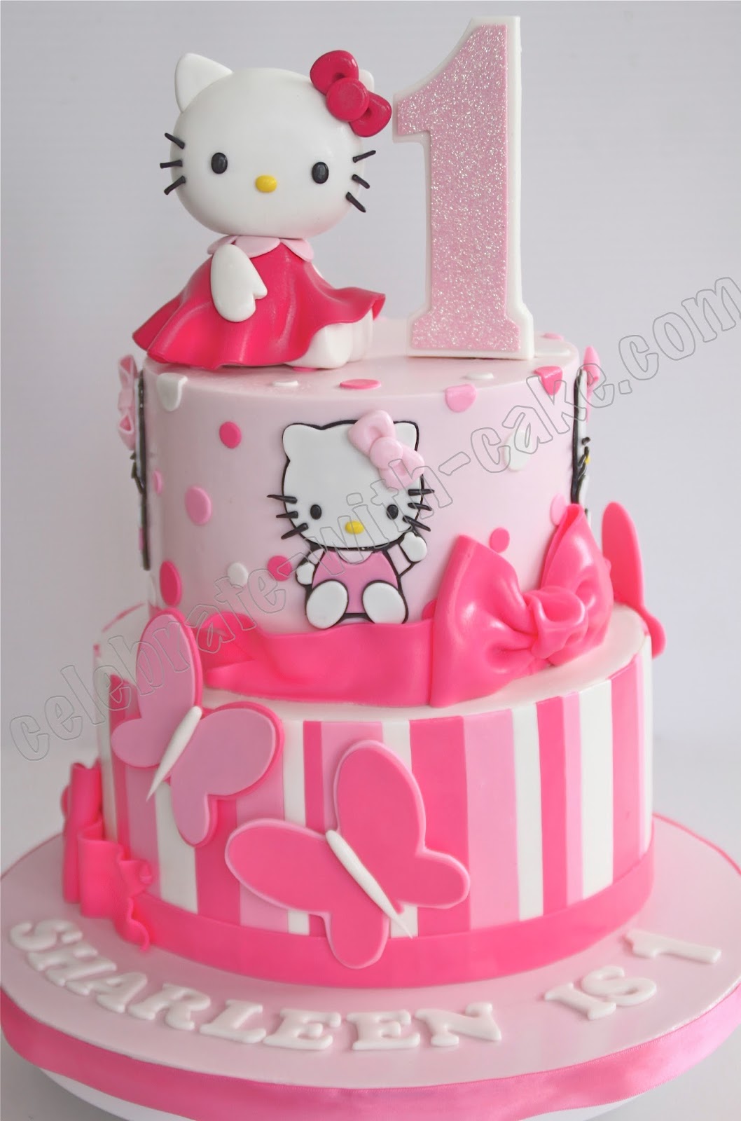 Celebrate with Cake!: 1st Birthday Hello Kitty Tier Cake