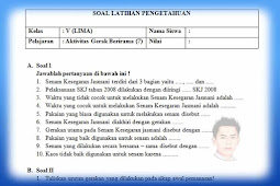 Soal PH / UH PJOK Kelas 5 Kurikulum 2013 Tahun 2019