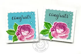 Sunny Studio Stamps: Everything's Rosy Layered Rose Congrats Mini Gift Card Enclosure