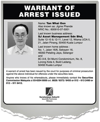 Corporate Governance in Malaysia: Warrant of arrest for SJAM head