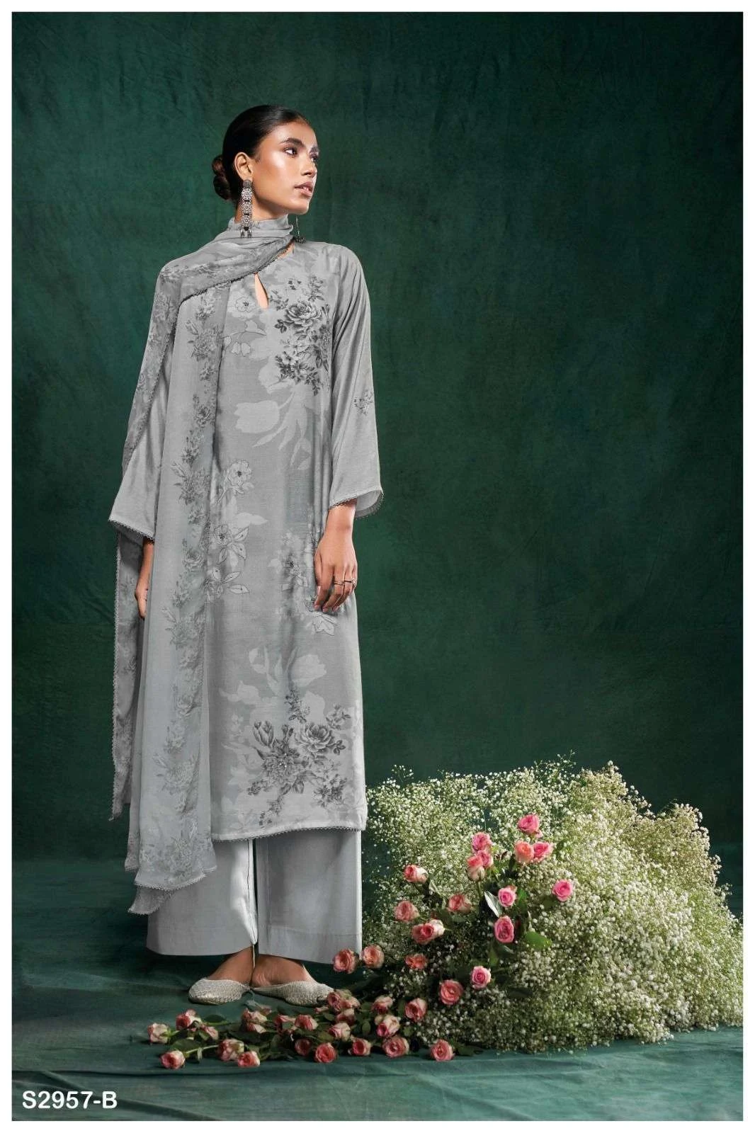 Carmela S2957 Ganga Pashmina Handwork Plazzo Style Suits