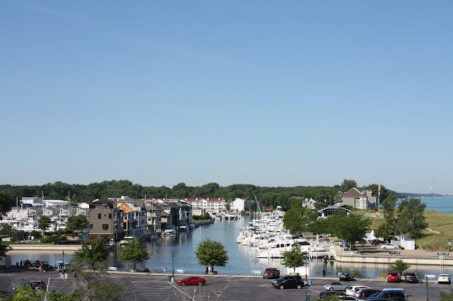 Marina view from the dune walk at New Buffalo, Michigan