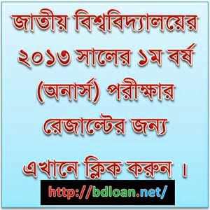 National University Honours 1st Year Result 2013