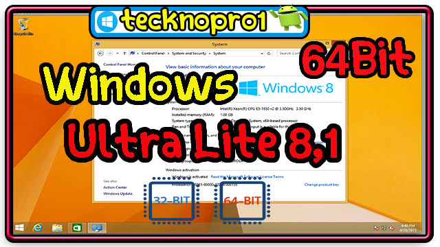تحميل ويندوز 8.1 مخففه و سريعة للاجهزة الضعيفة بحجم صغير Windows 8.1 Ultra Lite (x64)iso