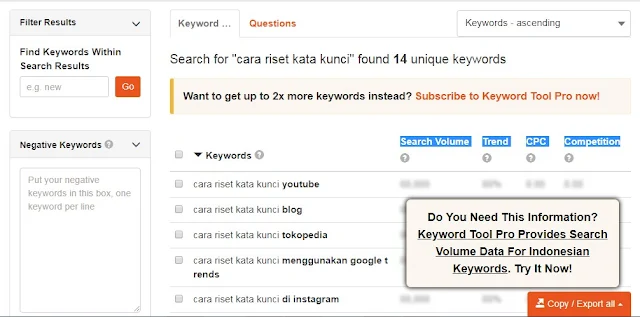 Kata kunci yang tersembunyi