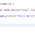 Hello World Program in Java 