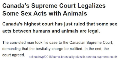Canada supreme court okays bestiality law 