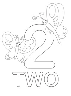 Download Free Coloring Pages Printable: Fun Number Two Coloring Pages