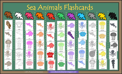 Sort the sea animals by colors.