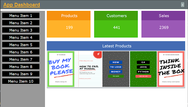 Dashboard Form Design in Tkinter