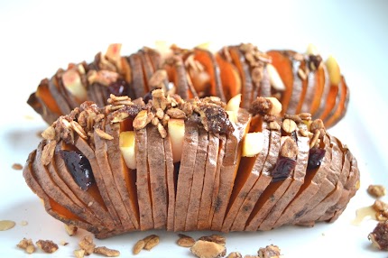 Stuffed Hasselback Sweet Potatoes