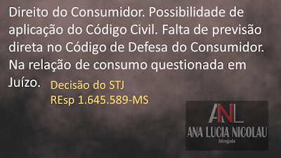 Falta de previsão direta no Código de Defesa do Consumidor. Na relação de consumo questionada em Juízo