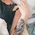 Black Xmas Flower Tattoos Designs On Women Hand