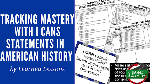 American History I Cans, American History Student Mastery Tracking, American History Unit Guide, American History Reflections, American History Ticket Out, American History Test Review, American History Study Guides