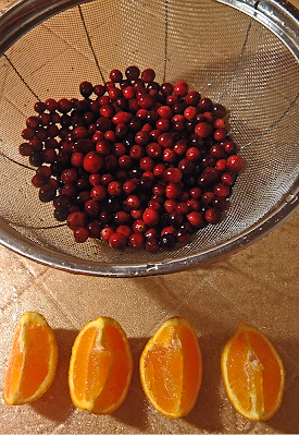 Whole Cranberries and Quartered Orange