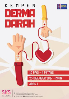Blood Donation Campaign by Hospital Kota Tinggi at SKS City Mall Bandar Penawar (25 December 2017)