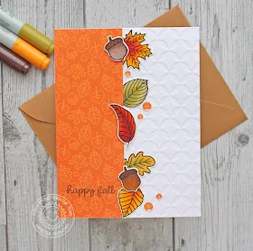 Sunny Studio Stamps: Woodsy Autumn Beautiful Autumn Elegant Leaves Fall Themed Card by Vanessa Menhorn