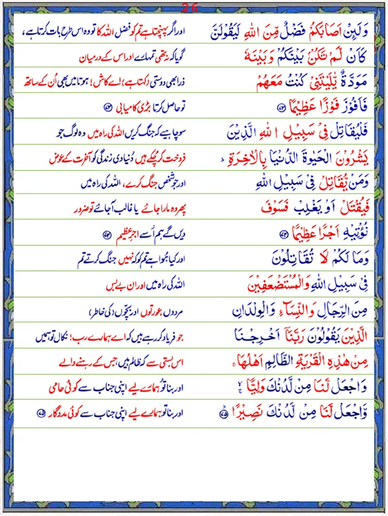 Surah An Nisa  with Urdu Translation,Quran,Quran with Urdu Translation,Surah An Nisa with Urdu Translation Page 2,