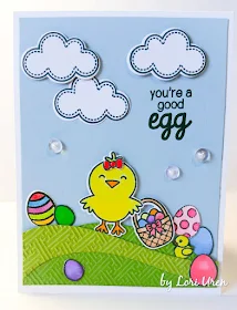 Sunny Studio Stamps: A Good Egg Easter Chick Card by Lori U'ren.