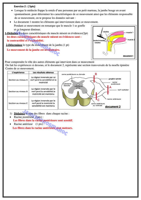 controle 1 svt 3ac semestre 2 avec correction