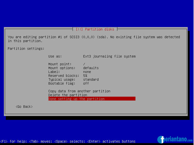 Cara Install Debian 6 Squeeze Berbasis Text CLI Lengkap Dengan Gambar - Feriantano.com