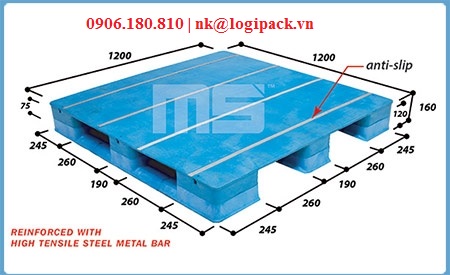 WEN2-1212SM pallet nhựa Malaysia lõi sắt