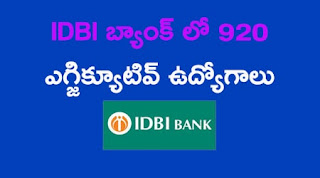 IDBI 920 Jobs Recruitment