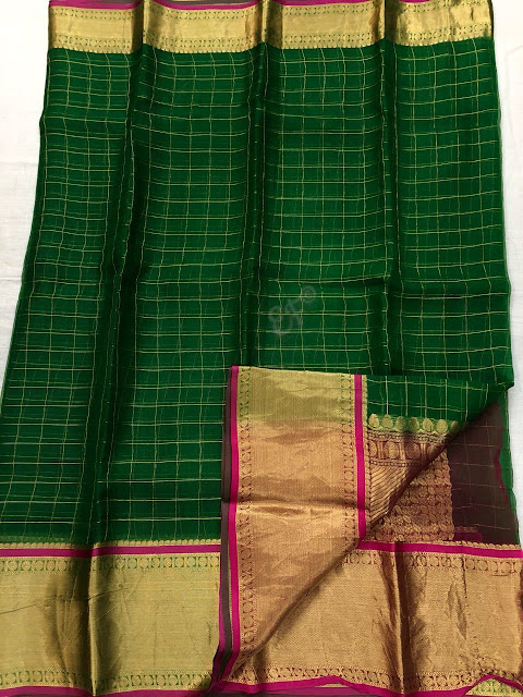 kanchi organza checks sarees